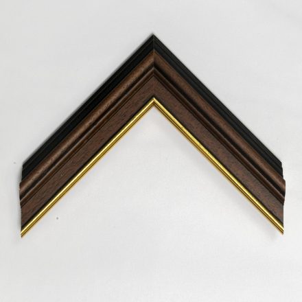 A152/2 - barna képkeretléc aranycsíkkal